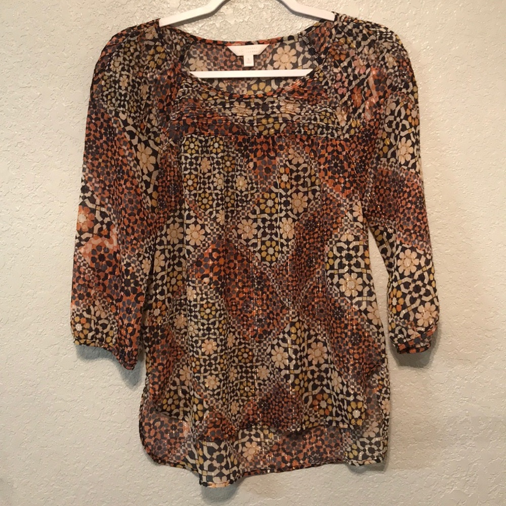 Lauren Conrad Peasant Sheer Blouse